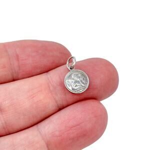 Estate Sterling Silver 925 Round Thinking Cherub Charm
